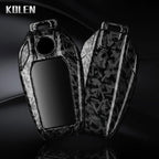 LED Display Key Cover Compatible with BMW G30 G12 G11 G32 G31 5 7 Series i8 I12 I15 G01 X3 X4 G02 G05 X5 G07 X7 – Carbon Fiber Style