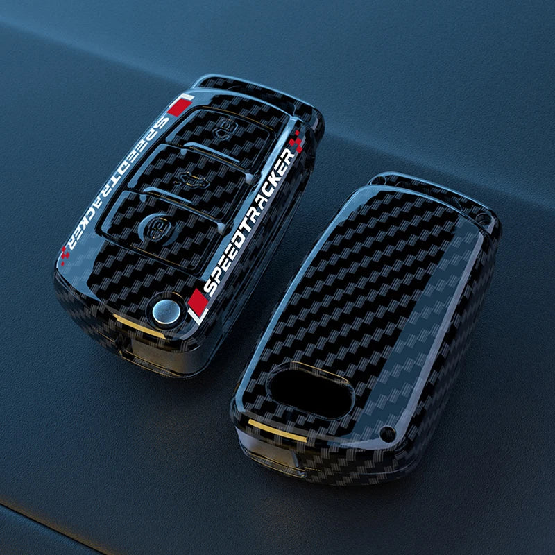 Car Key Cover Compatible with Audi A1 A3 A4 8P 8L 8V A5 B6 B7 A6 A7 C5 C6 Q3 Q5 Q7 4F S3 S4 S6 RS3 TT – Carbon Fiber Style