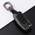Car Key Cover Compatible with Ford B-Max C-Max Eco Sport Galaxy Fiesta Focus 2 Ecosport Kuga Escape Falcon – Carbon Fiber Style