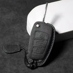 Suede Car Key Cover Compatible with Audi A1, A3, A4, 8P, 8L, 8V, A5, B6, B7, A6, A7, C5, C6, Q3, Q5, Q7, 4F, S3, S4, S6, RS3, TT