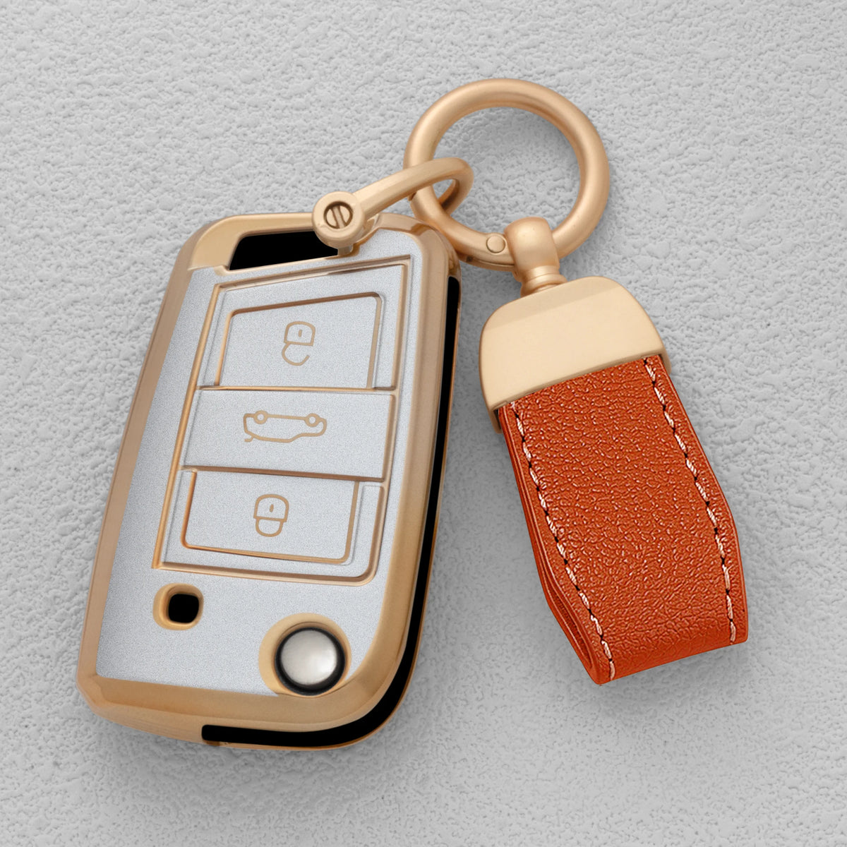 TPU Car Key Fob Cover for Volkswagen Golf 7 MK7 & Tiguan MK2; Skoda Octavia 3 A7 & Kodiaq