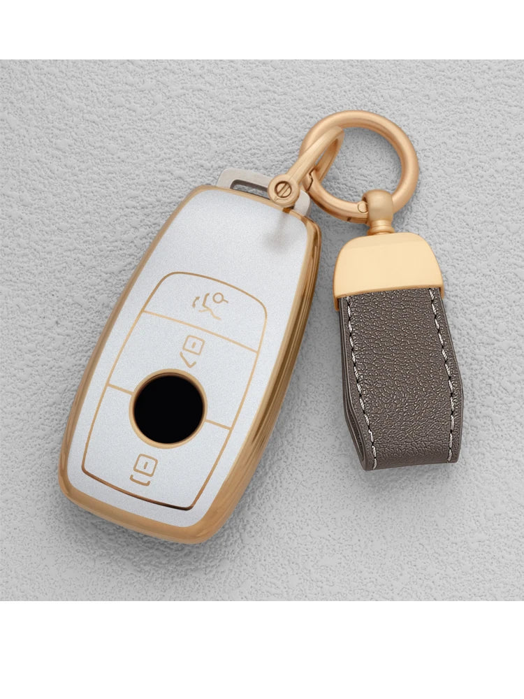 Quicksand Gold TPU Car Key Fob Cover for Mercedes-Benz E, C & S-Class, GLC, E200, E400, E63, S550, S560, C260 & A200 – W213