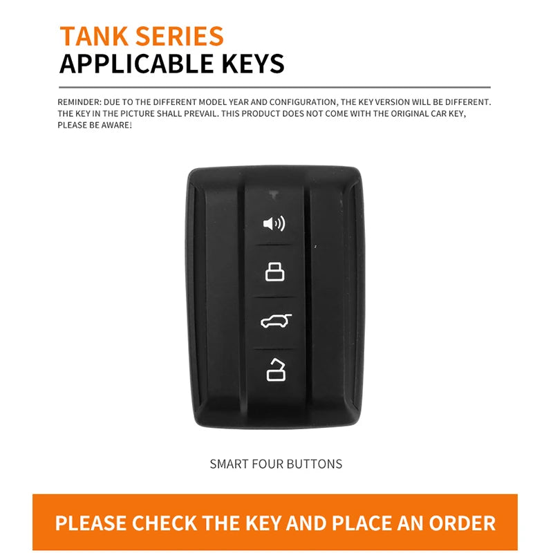 Suede Remote Key Fob Case Compatible with Great Wall GWM WEY TANK 300, 500, 400, 700, 2022, 2023