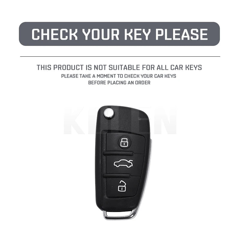 Car Key Cover Compatible with Audi C6 R8 A1 A3 Q3 A4 A5 Q5 A6 S6 A7 B6 B7 B8 8P 8V 8L TT RS S Line – Carbon Fiber Style