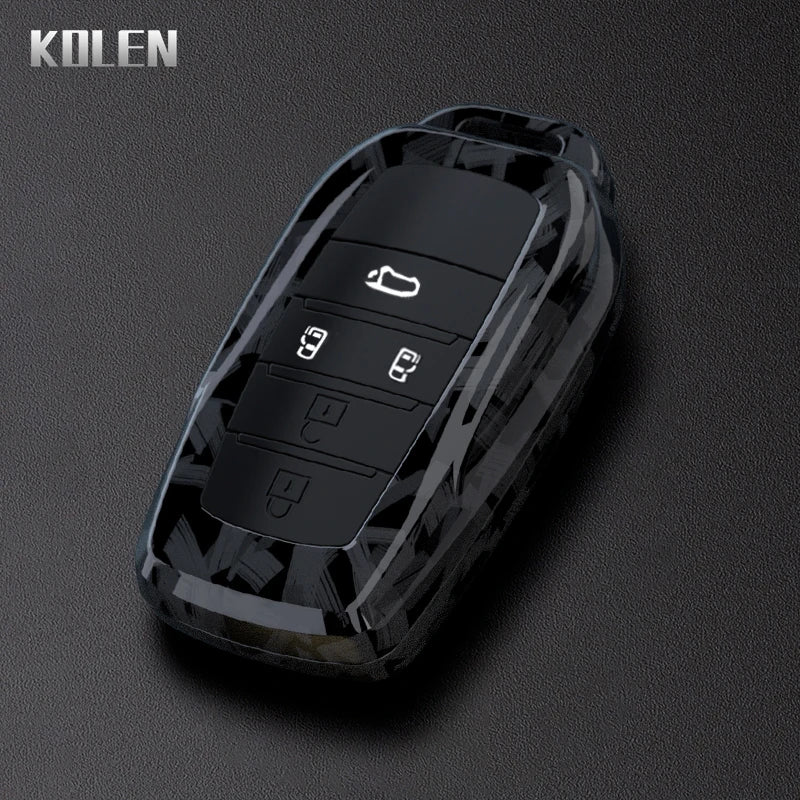 Flip Key Cover Compatible with Toyota Sienna RAV4 Crown Hilux Fortuner Camry Land Cruiser Prado Venza – Carbon Fiber Style