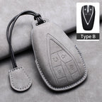 Leather Remote Key Fob Cover Compatible with Changan CS35 Plus, CS55 Plus, CS75 Plus, Eado, UNI-T, UNI K, Oushang X5, X7, EV