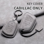 Leather Car Key Fob Cover Compatible with Cadillac CT4, CT5, ATS, CT6, CTS, DTS, XT5, Escalade ESV, SRX, STS, XTS, XT4, 28T, ELR