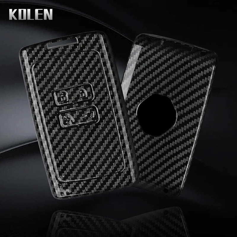 Car Key Cover Compatible with Renault Koleos Captur Megane Clio Scenic Talisman Arkana; Dacia Sandero – Carbon Fiber Style