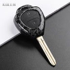 Car Key Cover Compatible with Toyota Corolla Vios Camry Yaris RAV4 Hilux Cruiser Fortuner – 2/3/4 Buttons – Carbon Fiber Style
