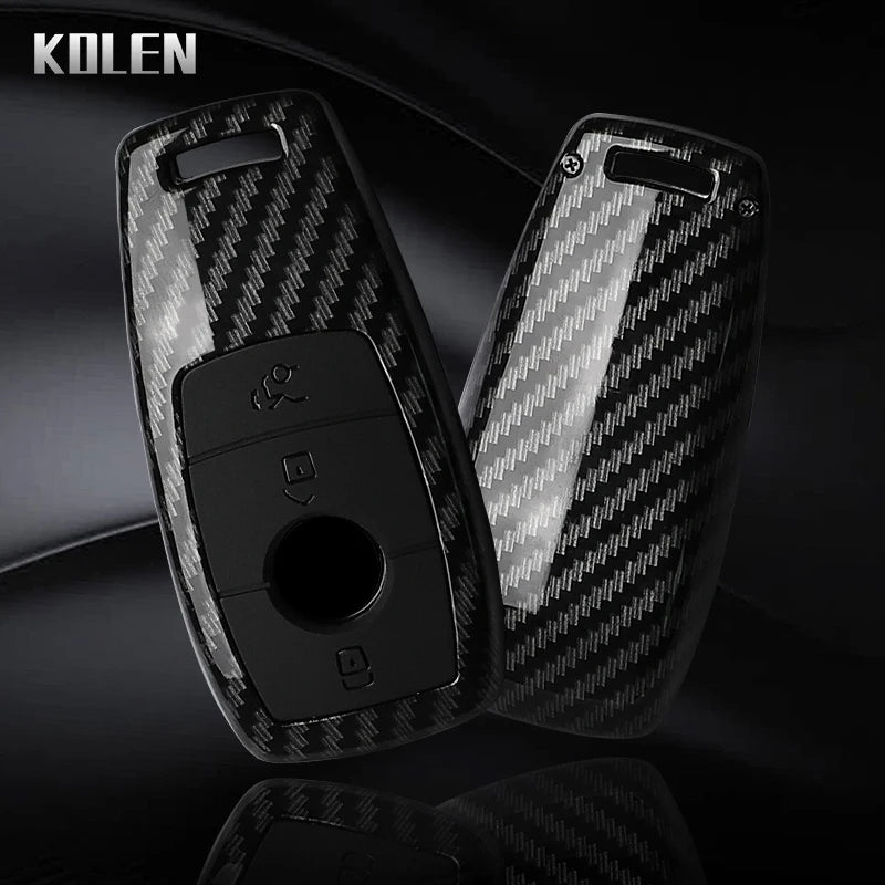 Car Key Cover Compatible with Mercedes-Benz A C E S G Class W177 W205 W213 X167 W222 CLA GLE GLB GLS AMG Maybach – Carbon Fiber Style