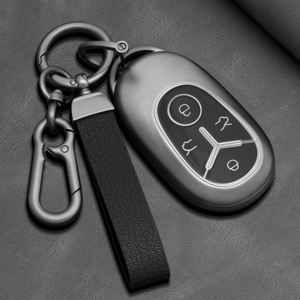 Premium TPU Car Key Fob Cover for Geely Geome Xingyuan & Geometry – 2025–2026 – Gray