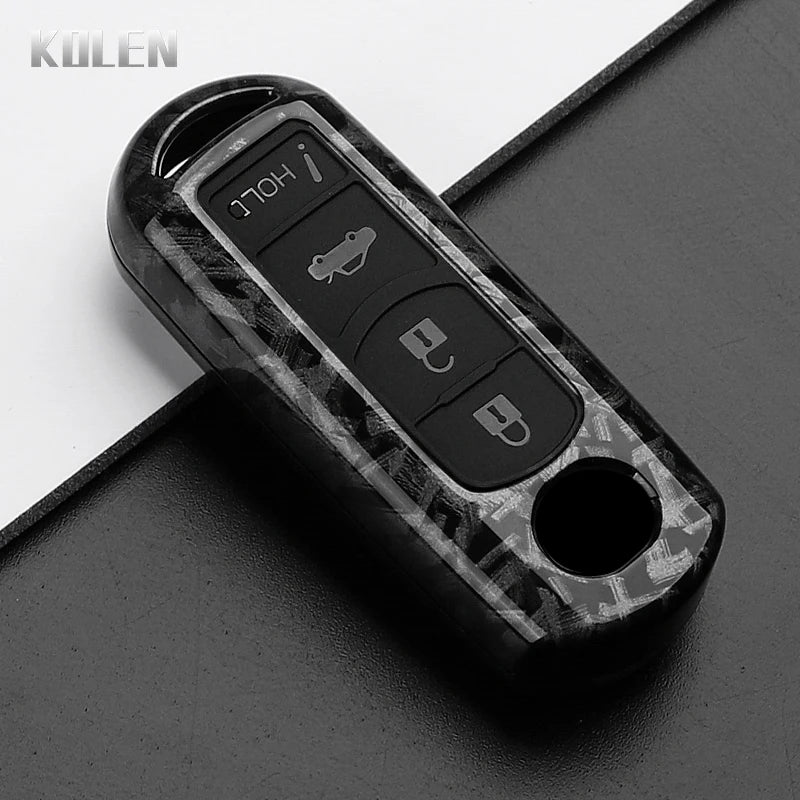Car Key Cover Compatible with Mazda 2 3 6 Demio Atenza Axela CX-5 CX5 CX-3 CX7 CX-9 3 4 CX30 2016 2017 2018 2019 – Carbon Fiber Style