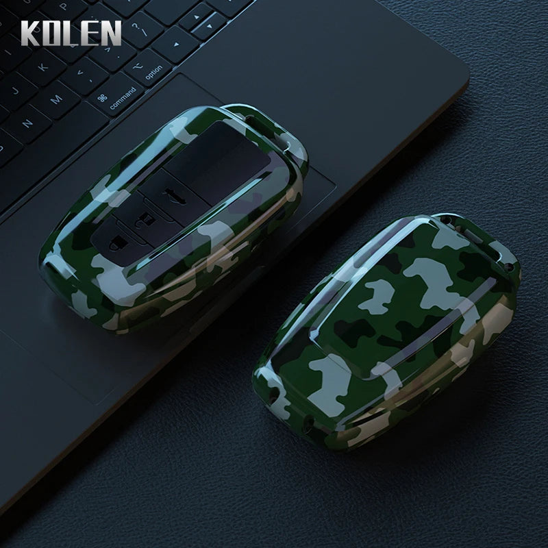Car Key Cover Compatible with Toyota Prius Camry Corolla CHR C-HR RAV4 Land Cruiser Prado – Carbon Fiber Style