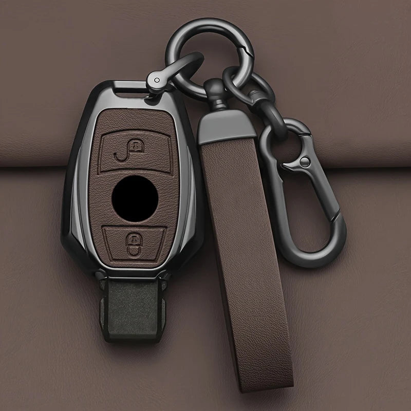 Alloy-Style Car Key Fob Cover for Mercedes-Benz A-Class, B-Class, C-Class, R-Class, CLA, GLA, GLC & GLK – W176, W203, W204, W210, W211 – 2/3 Buttons