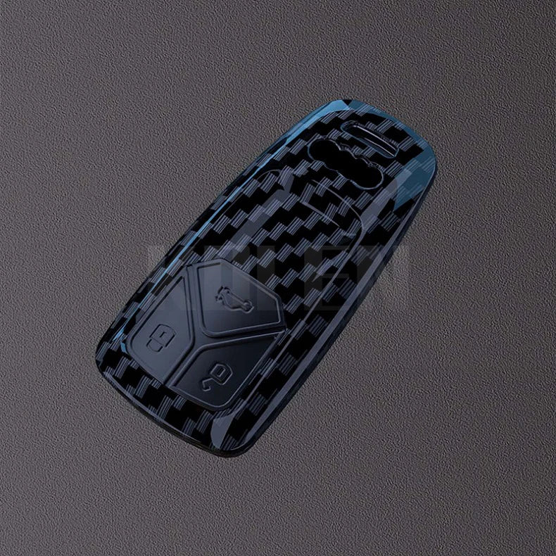 Car Key Cover Compatible with Audi A1 A3 8P A4 B9 A5 A6 C7 8S 8W A7 A8 Q3 Q5 Q7 4M S4 S5 S6 S7 S8 RS3 RS6 SQ5 TTS TFSI – Carbon Fiber Style