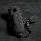 Suede Car Key Cover Compatible with Porsche Panamera, Spyder, Carrera, Macan, Cayman, Cayenne, 911, 970, 981, 991