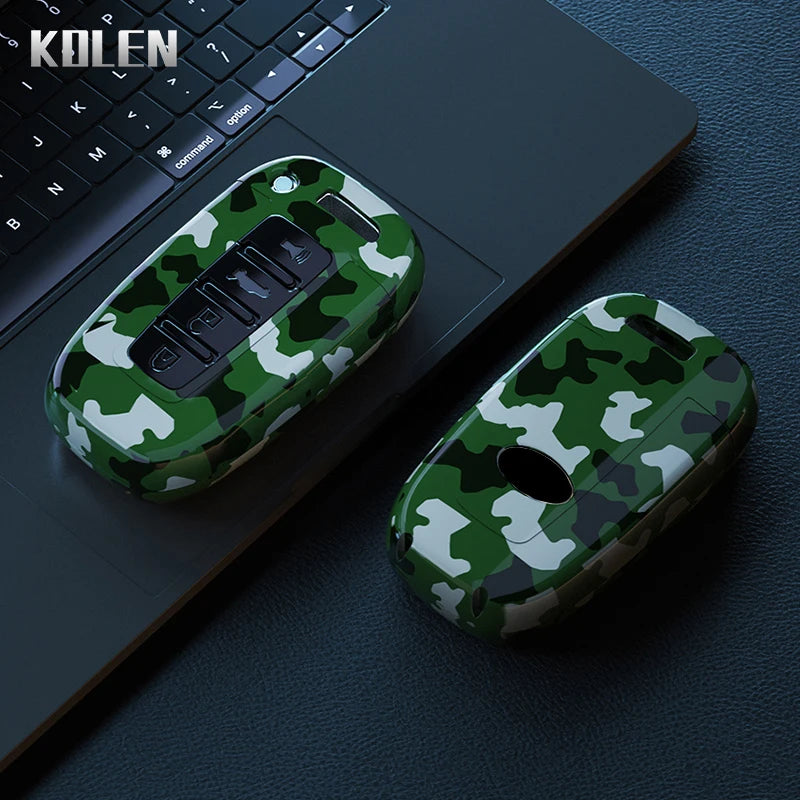 Car Key Cover Compatible with Hyundai ix35 Elantra Sonata 8 9; Kia Sportage K5 K2 Sorento Optima Forte – Carbon Fiber Style