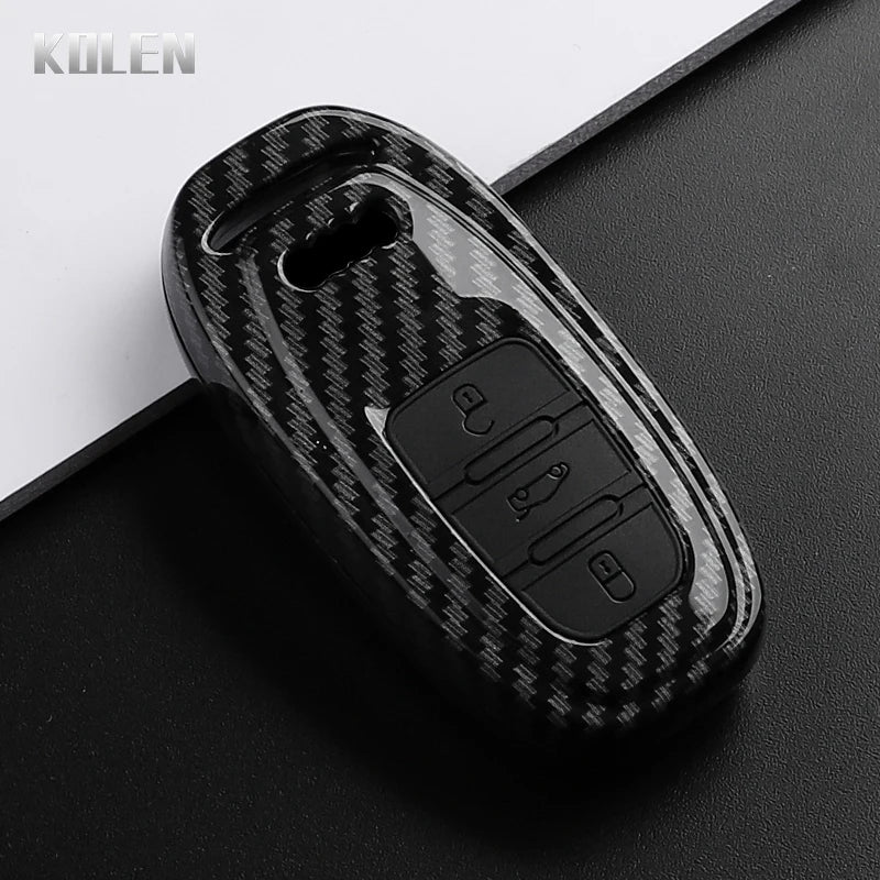 Car Key Cover Compatible with Audi A1 A3 8V A4 B8 B9 A5 A6 C7 A7 A8 Q3 Q5 Q7 S4 S6 S7 S8 R8 TT – Carbon Fiber Style