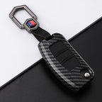 Car Key Cover Compatible with Ford B-Max C-Max Eco Sport Galaxy Fiesta Focus 2 Ecosport Kuga Escape Falcon – Carbon Fiber Style