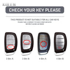 Car Key Cover Compatible with Hyundai Tucson Santa Fe Rena Sonata Elantra Creta ix35 ix45 i10 i30 i40 – Carbon Fiber Style