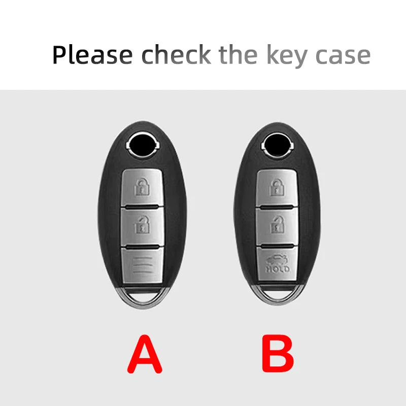 Suede Remote Key Fob Cover Compatible with Nissan Qashqai, Juke, J10, J11, X-Trail, T32, T31, Kicks, Tiida, Pathfinder, Note