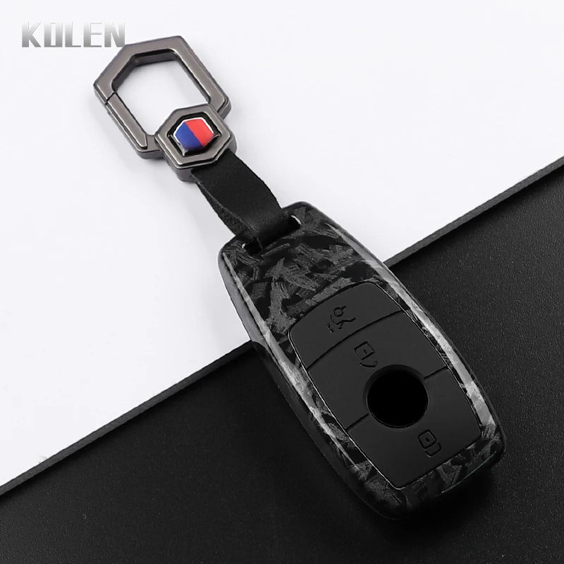 Car Key Cover Compatible with Mercedes-Benz A C E S G Class W177 W205 W213 X167 W222 CLA GLE GLB GLS AMG Maybach – Carbon Fiber Style