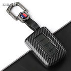 Car Key Cover Compatible with Toyota Prius Plus Auris Camry RAV4 Corolla Avalon Highlander CHR Land Cruiser – Carbon Fiber Style