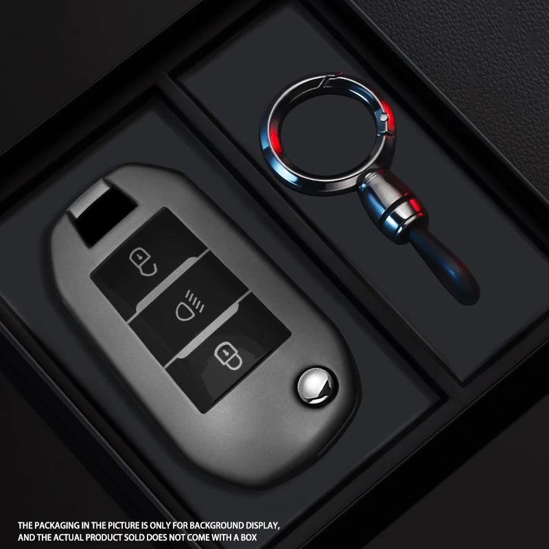 Black Warrior-Style TPU Car Key Fob Cover for Peugeot 208, 308, 408, 508, 2008, 3008, 4008 & 5008; Citroen C3, C4 Cactus, C6 & C8