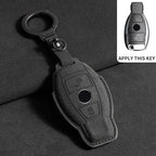 Suede Remote Key Fob Case Compatible with Mercedes-Benz E-Class, W213, W205, E200, E260, E300, E320, AMG, CLA, 2018, 2019, 2020