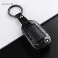 Car Key Cover Compatible with Peugeot 208 301 307 308 508 2008 3008 5008 Expert; Citroen C3 C4 C5 Cactus C6 C8 – Carbon Fiber Style