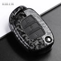 Car Key Cover Compatible with Hyundai ix35 ix45 ix25 i10 i20 i30 HB20 Sonata Verna Solaris Santa Elantra Mistra – Carbon Fiber Style
