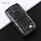 Car Key Cover Compatible with Peugeot 107 207 307 308 407 607 3008 5008; Citroen Xsara Picasso C5 C6 C8 – Carbon Fiber Style