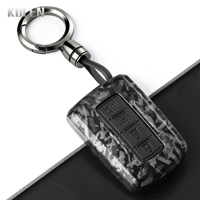 Car Key Cover Compatible with Toyota Prius Plus Auris Camry RAV4 Corolla Avalon Highlander CHR Land Cruiser – Carbon Fiber Style