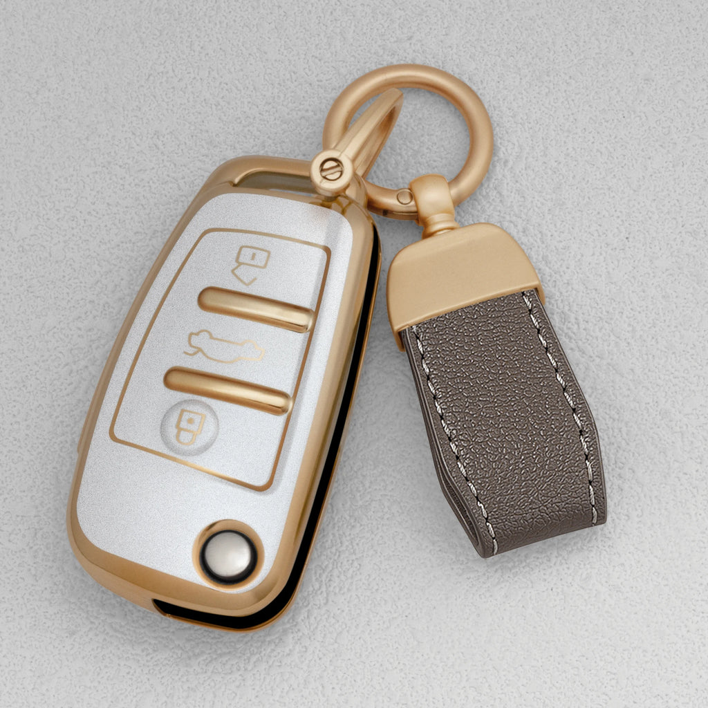 Quicksand Gold TPU Car Key Fob Cover for Audi A3, A4, A6, RS3, Q3, Q7, TT & S3 – 8L, 8P, 8V, B6, B7, B8, C5, C6, 4F