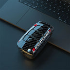 Car Key Cover Compatible with Audi A1 A3 A4 8P 8L 8V A5 B6 B7 A6 A7 C5 C6 Q3 Q5 Q7 4F S3 S4 S6 RS3 TT – Carbon Fiber Style