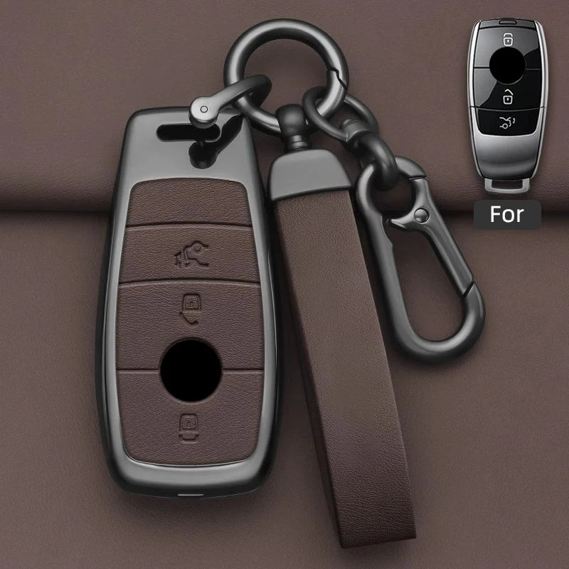 Alloy-Style Car Key Fob Cover for Mercedes-Benz A, C, E, S & G-Class, GLC, CLE, CLA, GLB, GLS & AMG – W177, W205, W213, W222, X167