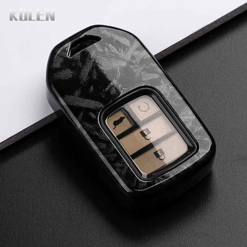 Car Key Cover Compatible with Honda City Turbo Crider XRV 10th Civic Accord – Carbon Fiber Style