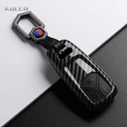 Car Key Cover Compatible with Audi A4 B9 A5 A6 8S 8W Q5 Q7 4M S4 S5 S7 TT TTS TFSI RS – Carbon Fiber Style