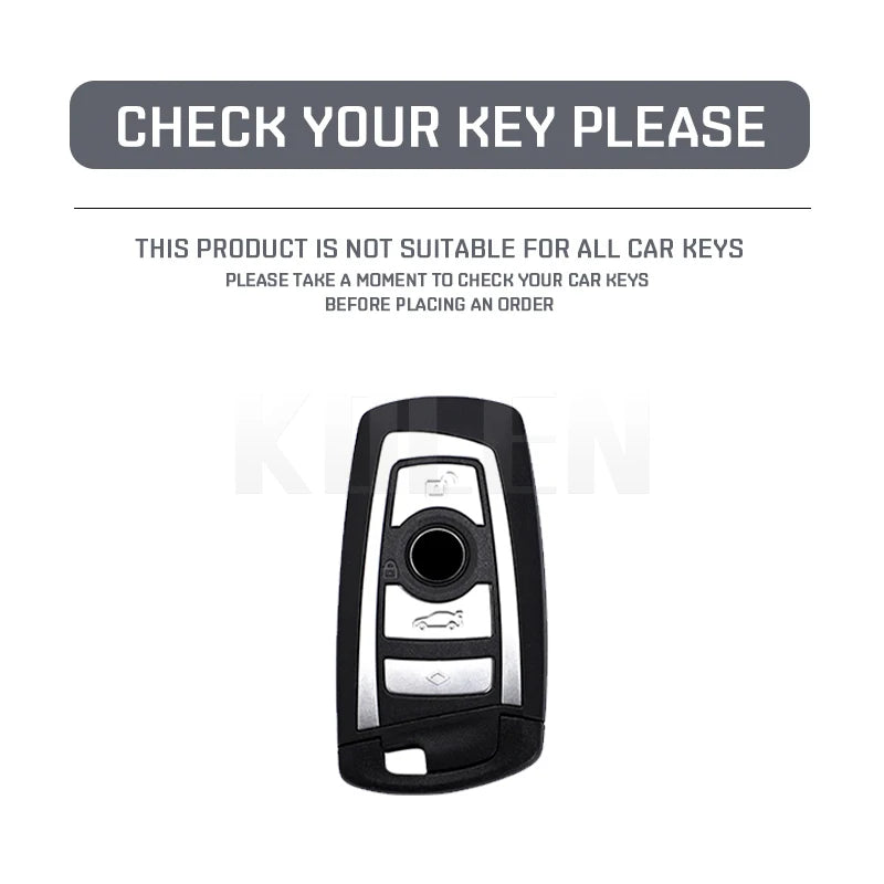 Car Key Cover Compatible with BMW 1 3 5 7 Series X1 X3 X4 X5 F10 F15 F16 F20 F30 F18 F25 M3 M4 – Carbon Fiber Style