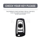 Car Key Cover Compatible with BMW 1 3 5 7 Series X1 X3 X4 X5 F10 F15 F16 F20 F30 F18 F25 M3 M4 – Carbon Fiber Style