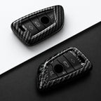 Car Key Cover Compatible with BMW X1 X3 X5 X6 X7 1 3 5 6 7 Series G20 G30 G11 F15 F16 G01 G02 F48 – Carbon Fiber Style