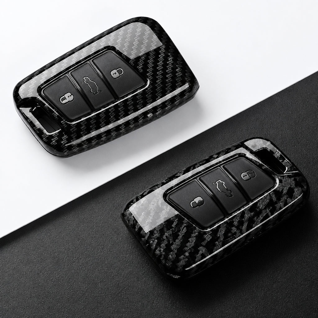 Car Key Cover Compatible with Volkswagen (VW) Passat B8 Magotan; Skoda Superb A7 Kodiaq; SEAT – Carbon Fiber Style