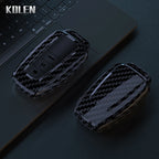Car Key Cover Compatible with Toyota Prius Camry Corolla CHR C-HR RAV4 Land Cruiser Prado – Carbon Fiber Style