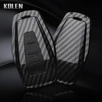 Car Key Cover Compatible with Geely Coolray Atlas Boyue NL3 Emgrand X6 X7 EX7 GT GC9 Borui – Carbon Fiber Style
