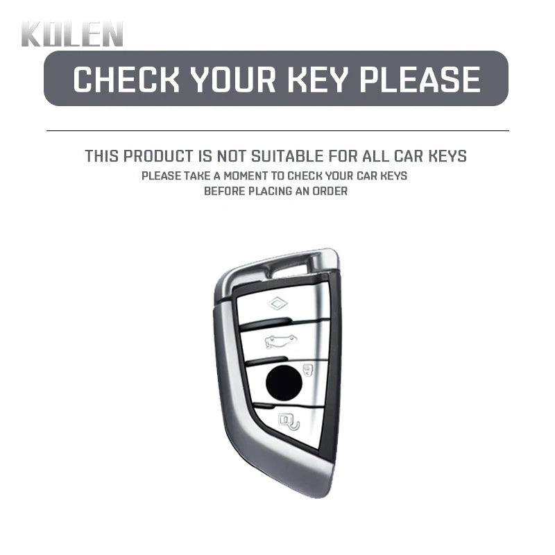 Car Key Cover Compatible with BMW X1 X3 X5 X6 X7 1 3 5 6 7 Series G20 G30 G11 F15 F16 G01 G02 F48 – Carbon Fiber Style