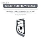 Car Key Cover Compatible with BMW X1 X3 X5 X6 X7 1 3 5 6 7 Series G20 G30 G11 F15 F16 G01 G02 F48 – Carbon Fiber Style
