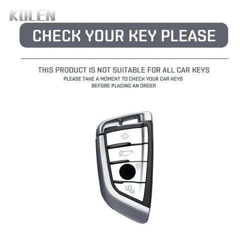 Car Key Cover Compatible with BMW X1 X3 X5 X6 X7 1 3 5 6 7 Series G20 G30 G11 F15 F16 G01 G02 F48 – Carbon Fiber Style