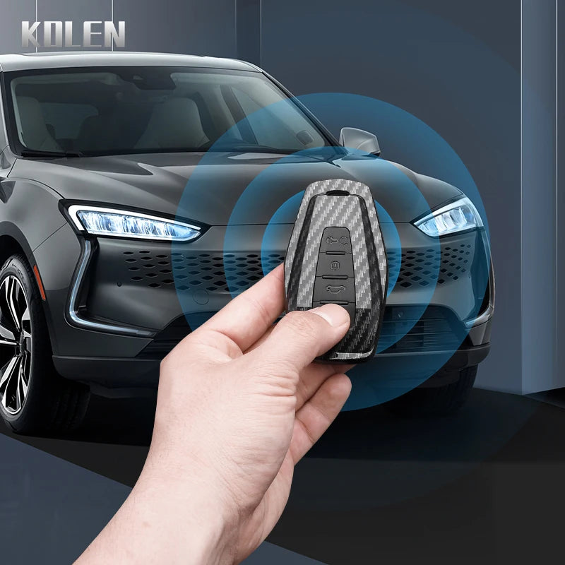 Car Key Cover Compatible with Geely Coolray Atlas Boyue NL3 Emgrand X6 X7 EX7 GT GC9 Borui – Carbon Fiber Style