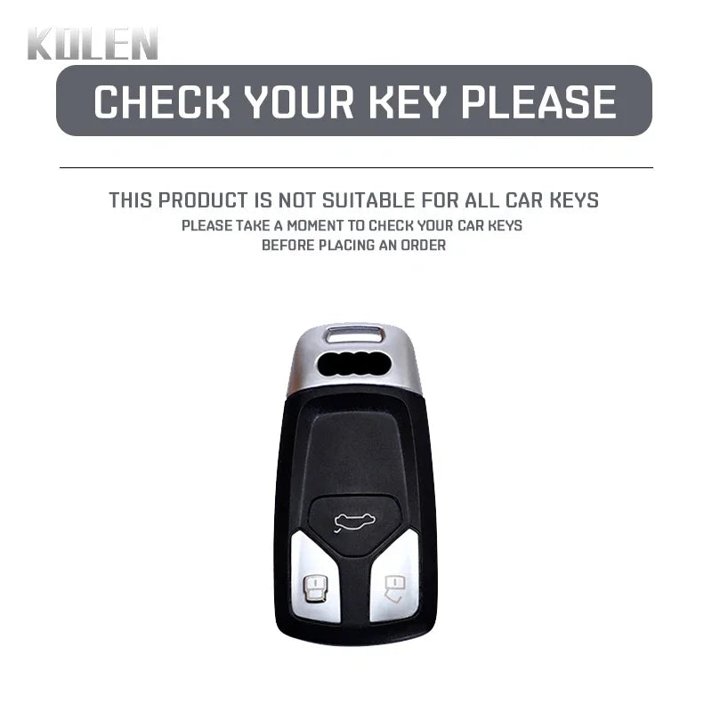 Car Key Cover Compatible with Audi A4 B9 A5 A6 8S 8W Q5 Q7 4M S4 S5 S7 TT TTS TFSI RS – Carbon Fiber Style