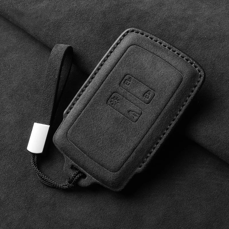 Suede Smart Remote Key Cover Compatible with Renault Captur, Koleos, Kadjar, Arkana, Megane; Dacia Duster, Sandero Stepway